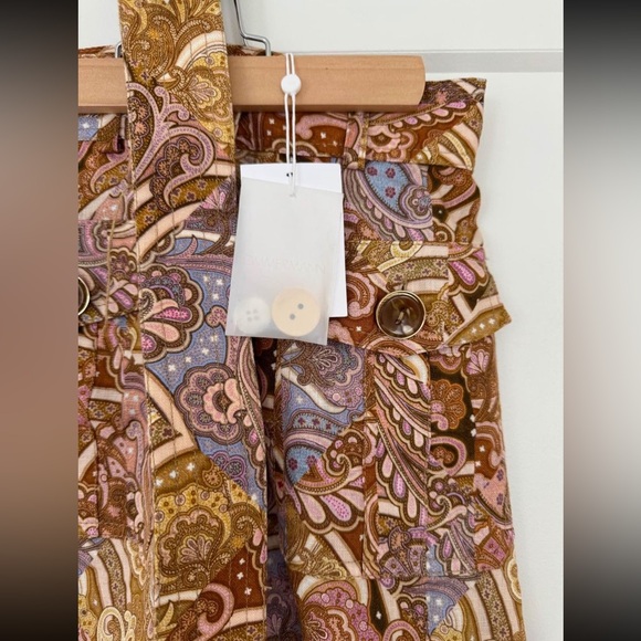 ZIMMERMANN PAISLEY LINEN MIDI SKIRT NWT - Picture 2 of 9